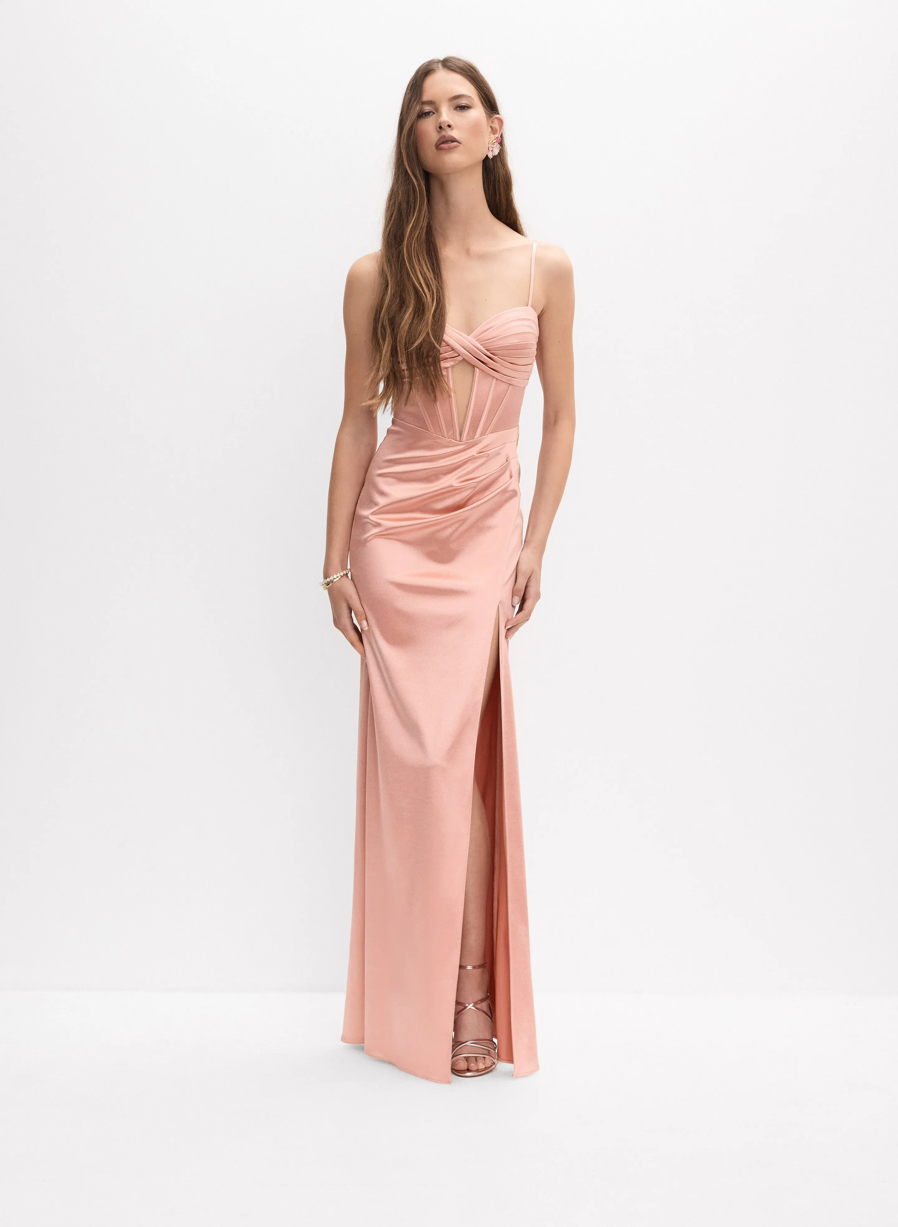 Melanie Lyne Satin Cut-Out Detail Dress Melanie Lyne Satin Cut-Out Detail Dress - Image 1