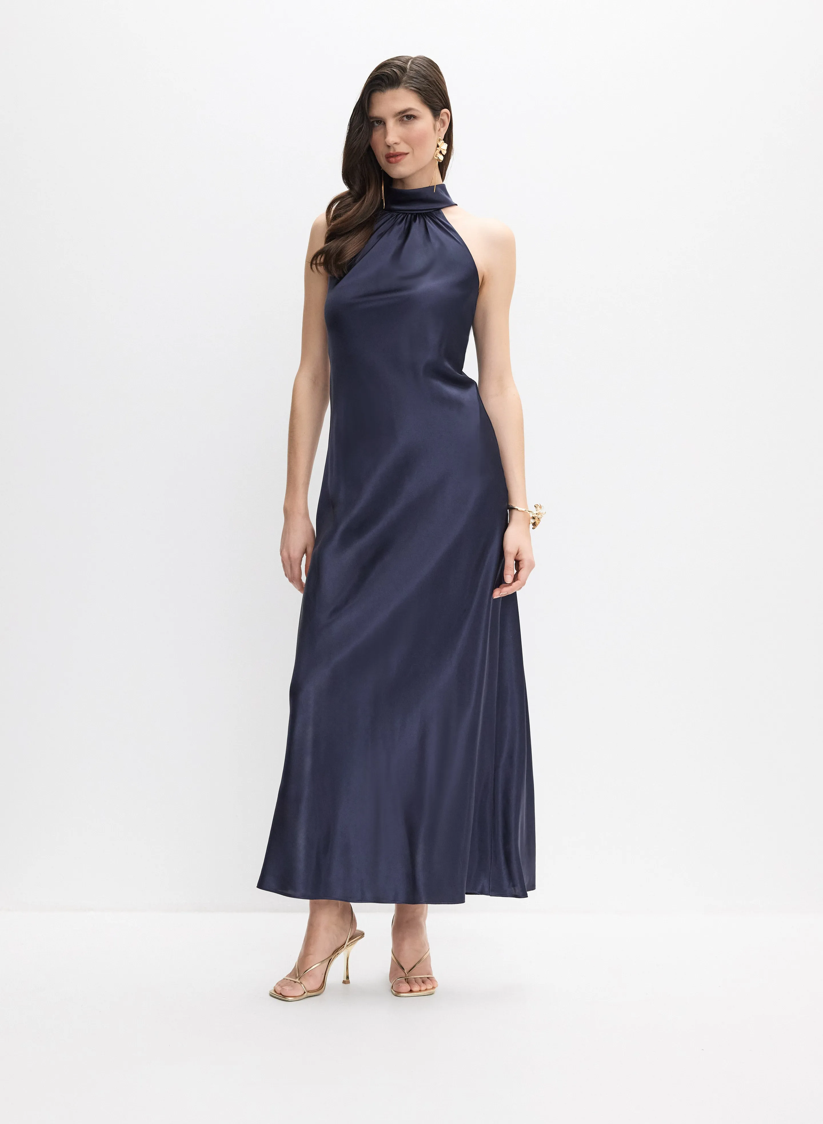 Melanie Lyne Satin Halter Neck Dress Melanie Lyne Satin Halter Neck Dress - Image 1