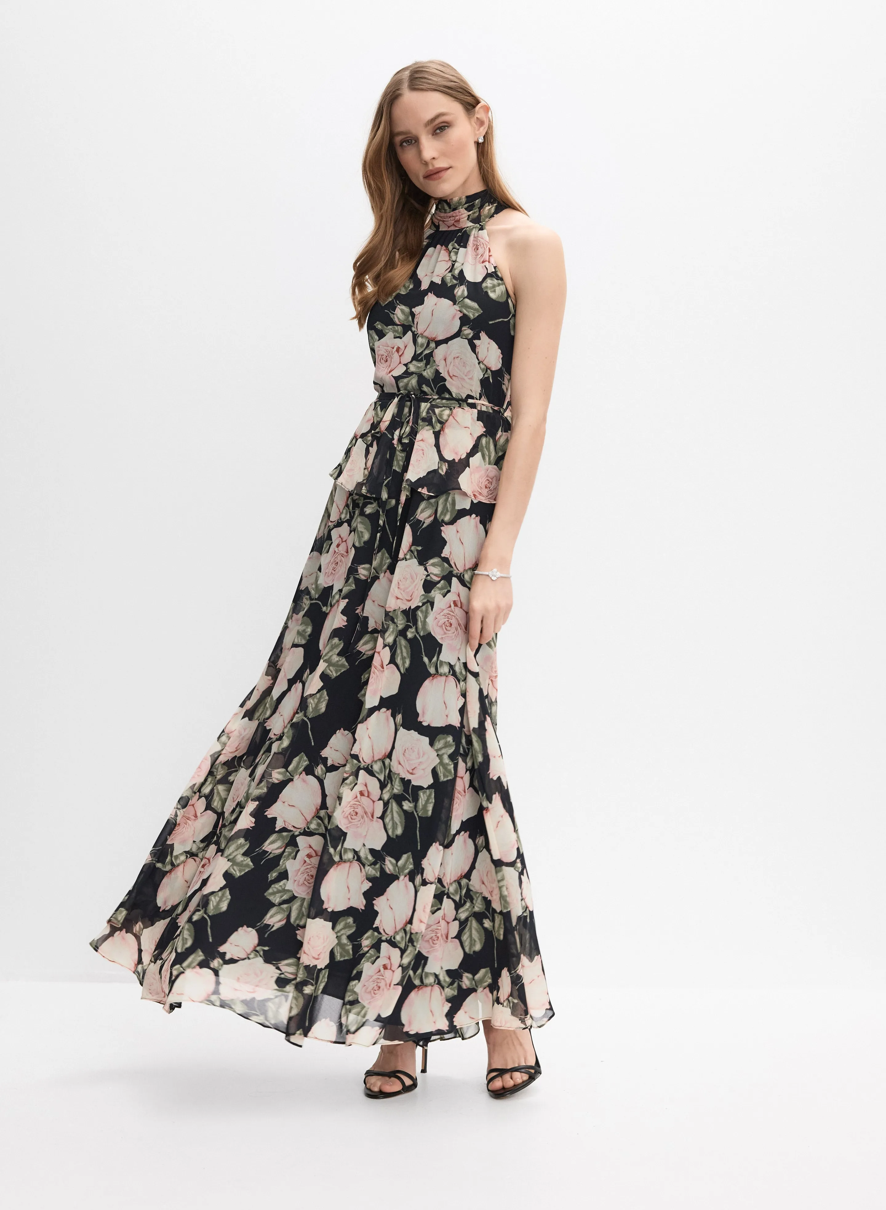 Melanie Lyne Floral Halter Neck Dress Melanie Lyne Floral Halter Neck Dress - Image 1