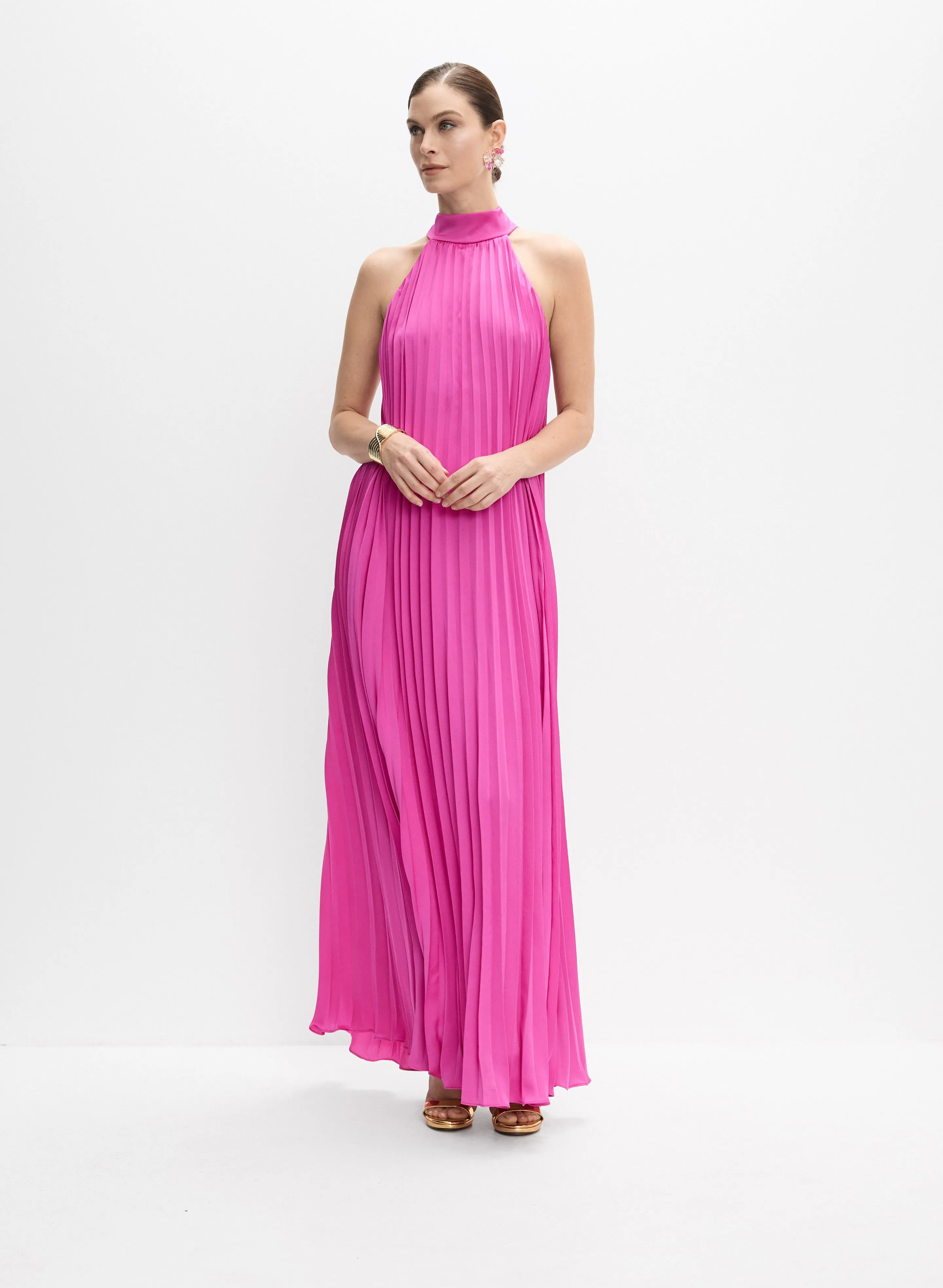 Melanie Lyne BA Nites - Satin Plisse Dress Melanie Lyne BA Nites - Satin Plisse Dress - Image 1