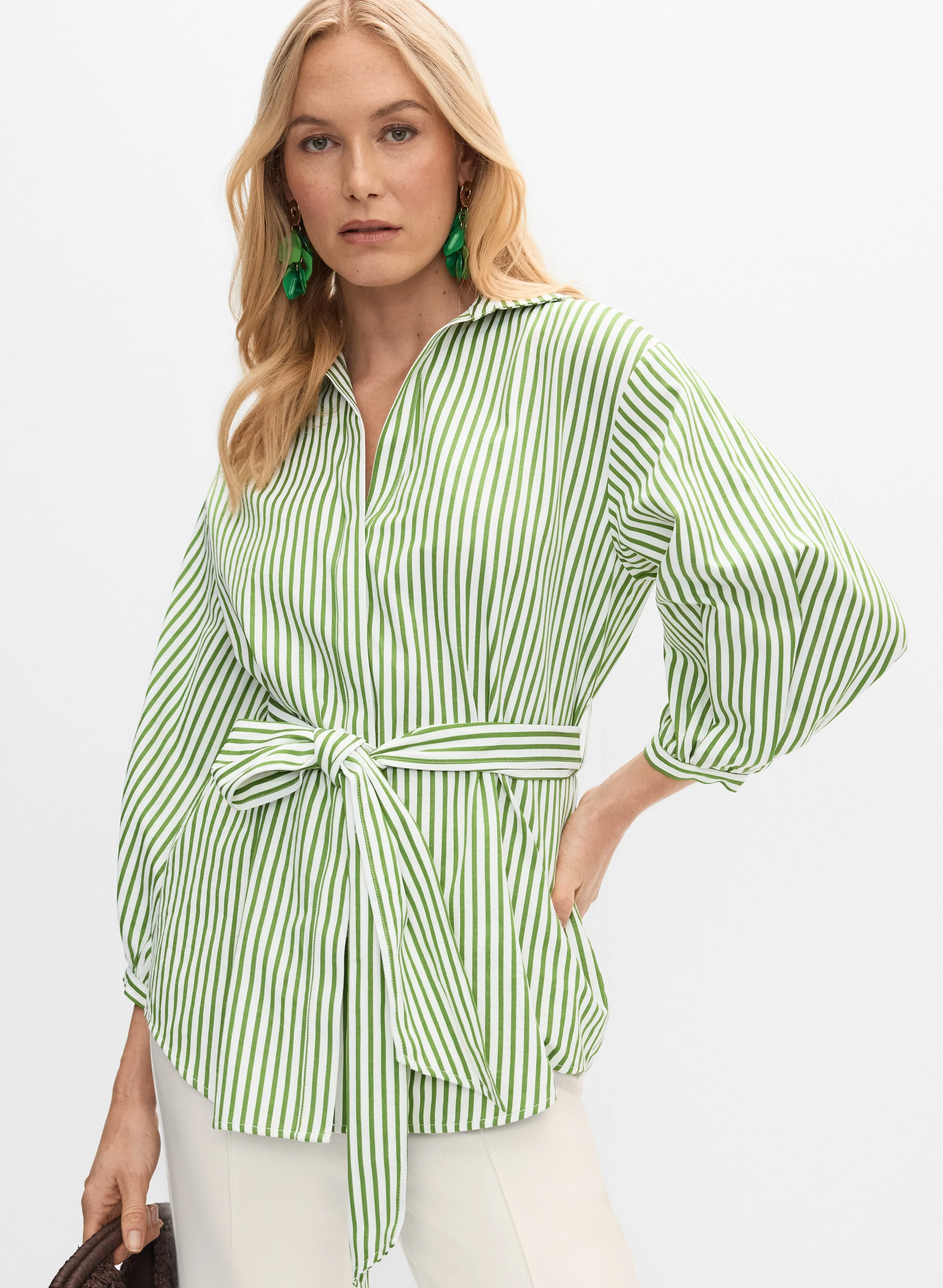 Melanie Lyne Button-Down Stripe Blouse Melanie Lyne Button-Down Stripe Blouse - Image 1
