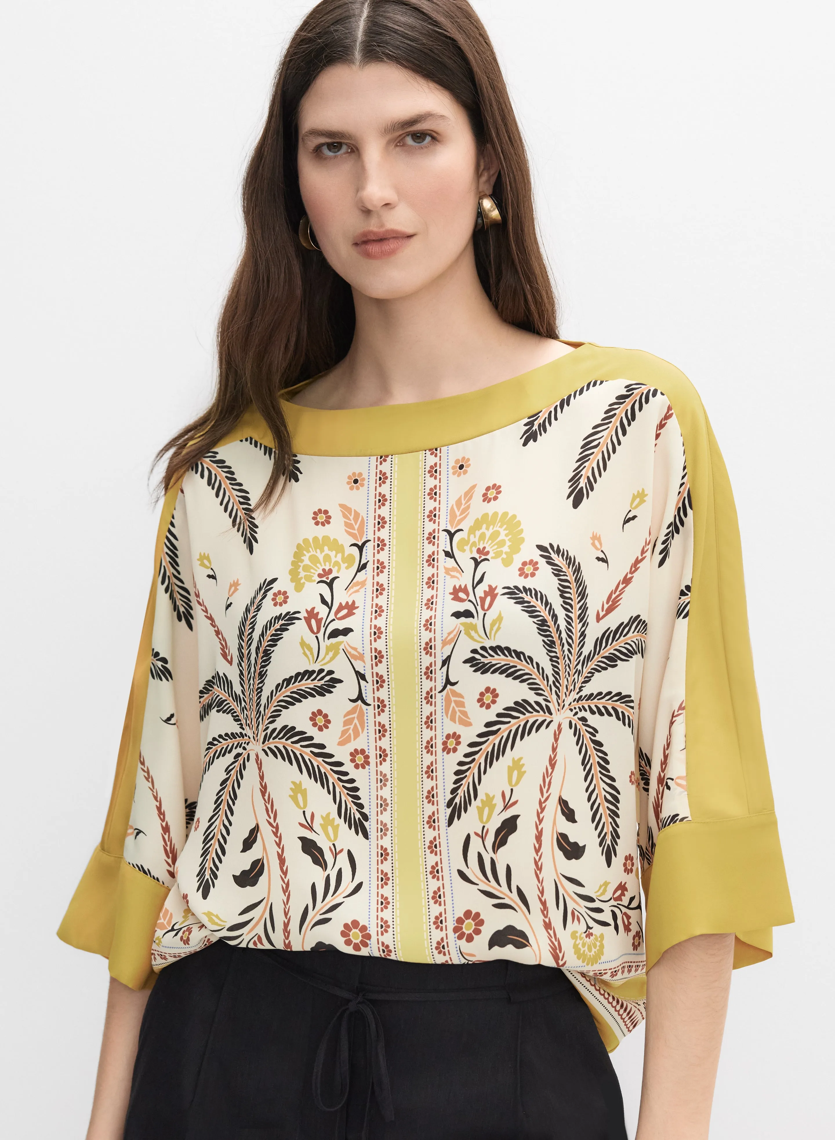 Melanie Lyne Palm Tree Print Blouse Melanie Lyne Palm Tree Print Blouse - Image 1