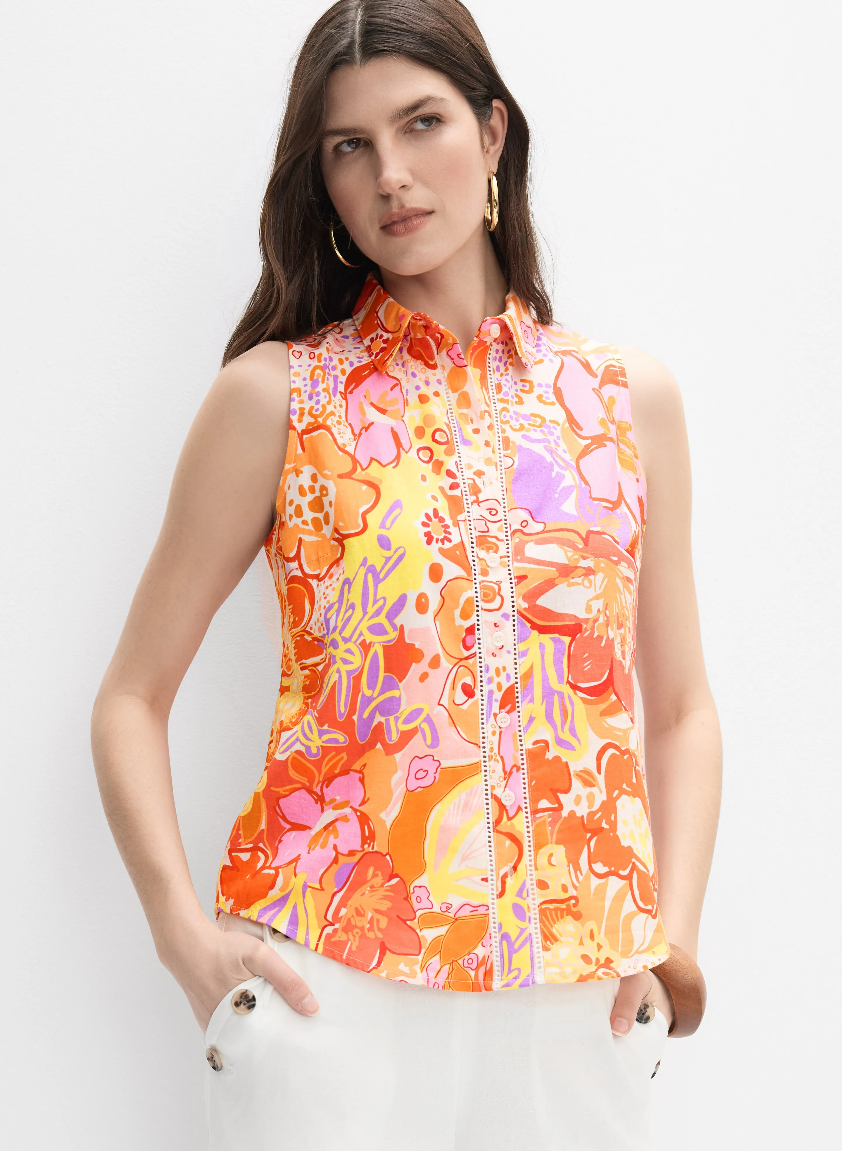 Melanie Lyne Floral Collared Blouse Melanie Lyne Floral Collared Blouse - Image 1
