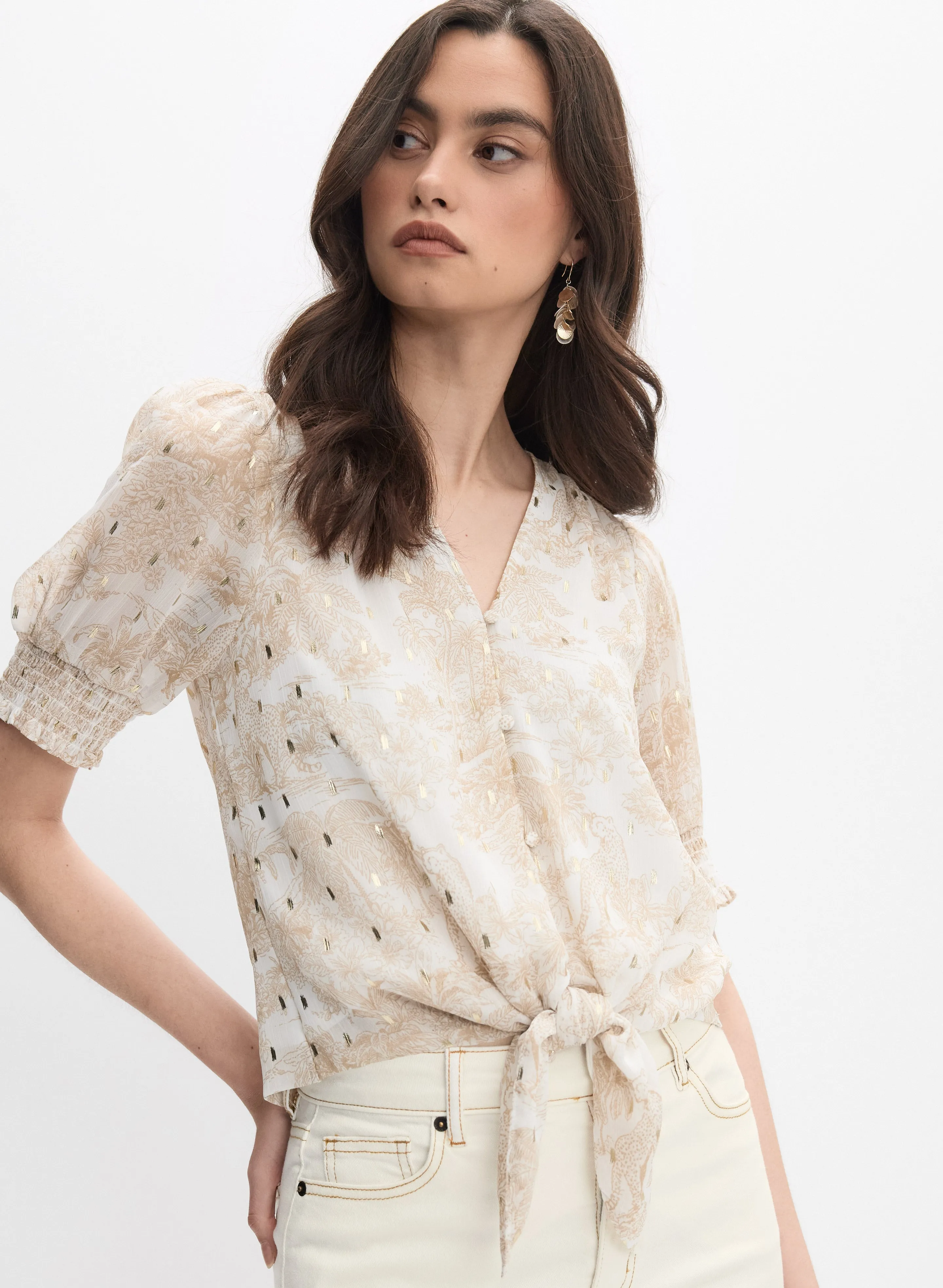 Melanie Lyne Mixed Print Blouse Melanie Lyne Mixed Print Blouse - Image 1