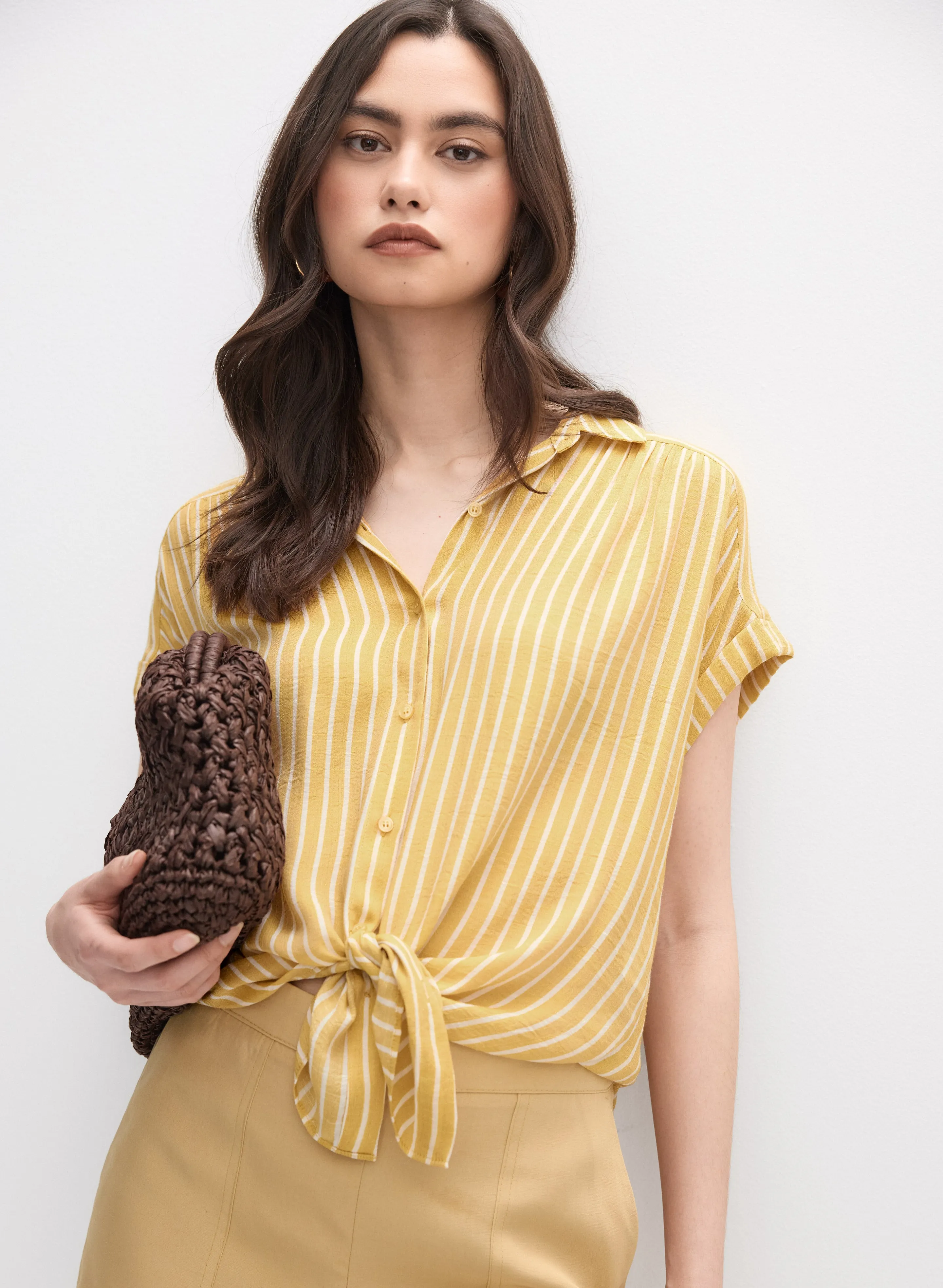 Melanie Lyne Striped Button-Down Blouse Melanie Lyne Striped Button-Down Blouse - Image 1