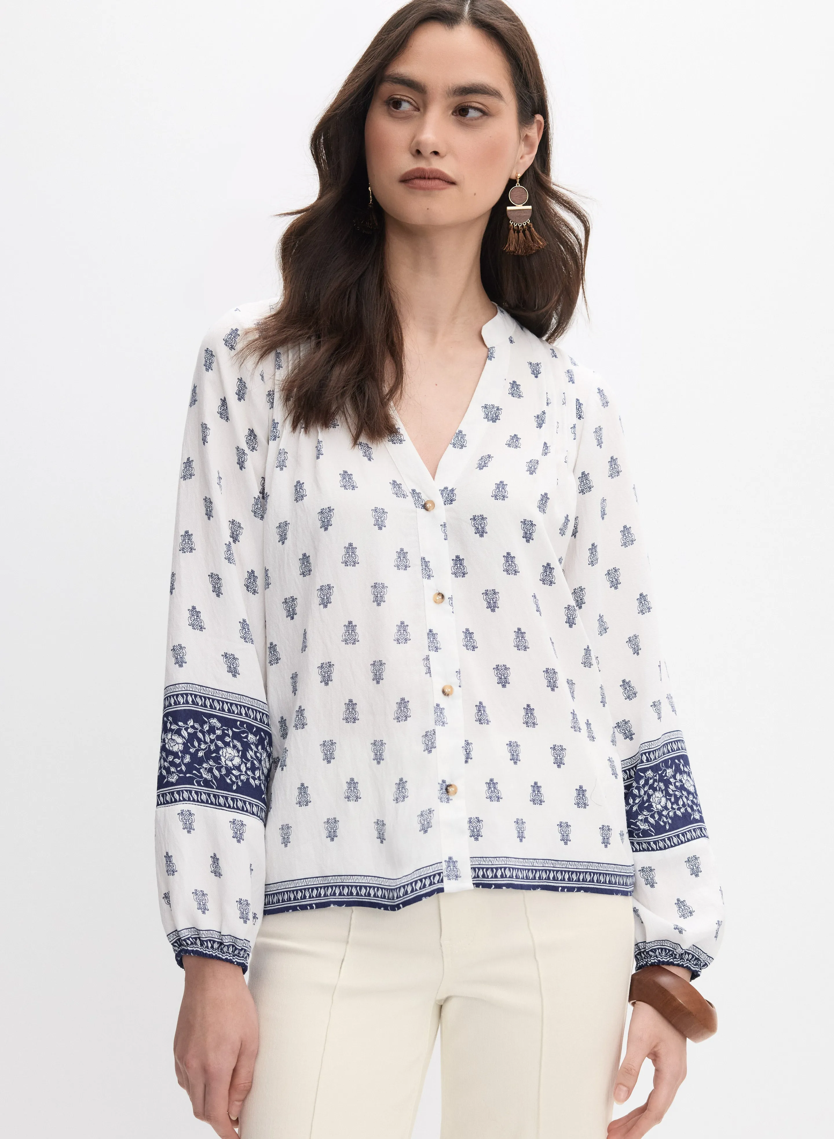Melanie Lyne Floral Button-Down Blouse Melanie Lyne Floral Button-Down Blouse - Image 1