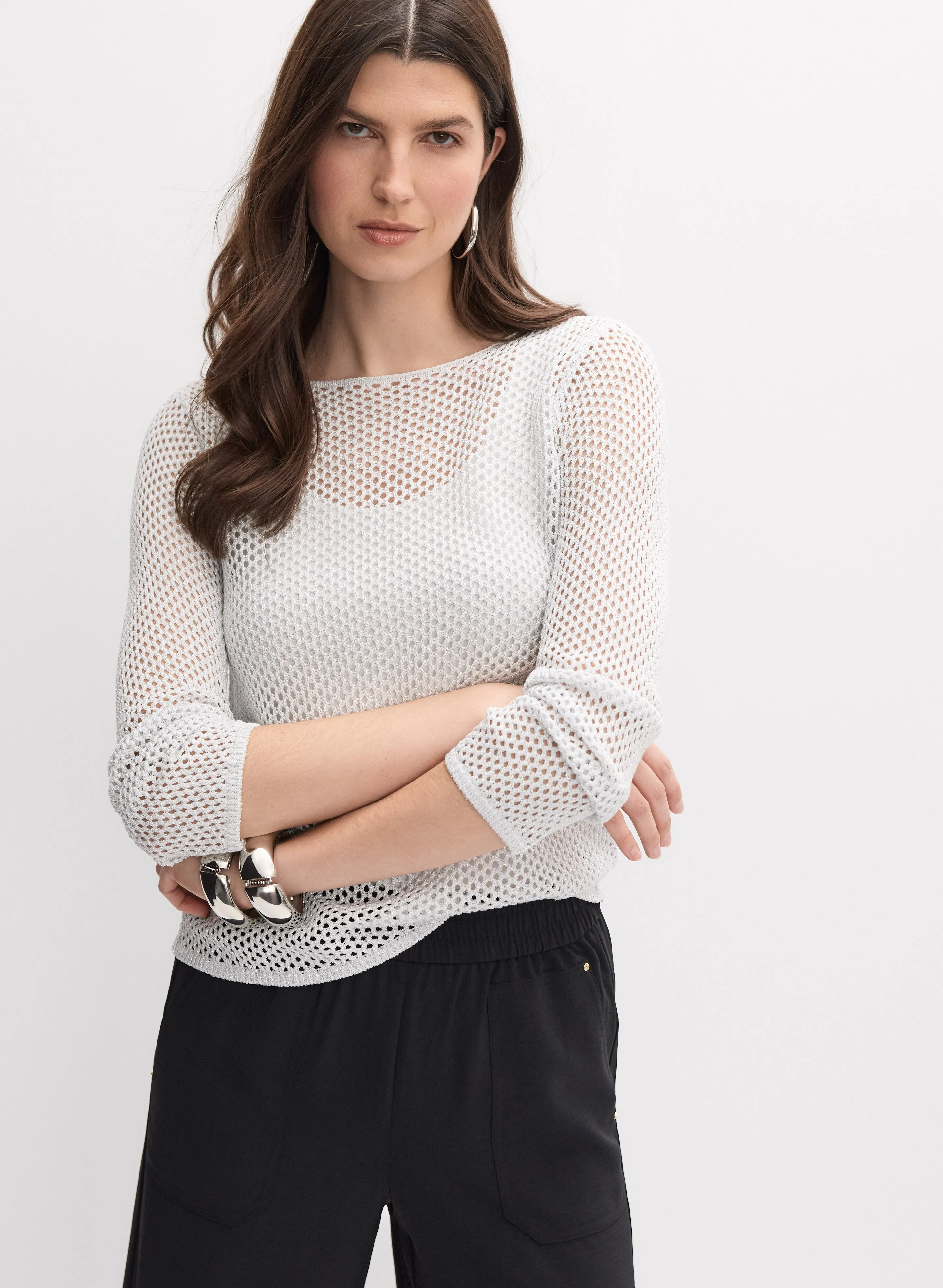 Melanie Lyne Open Knit Sweater Melanie Lyne Open Knit Sweater - Image 1