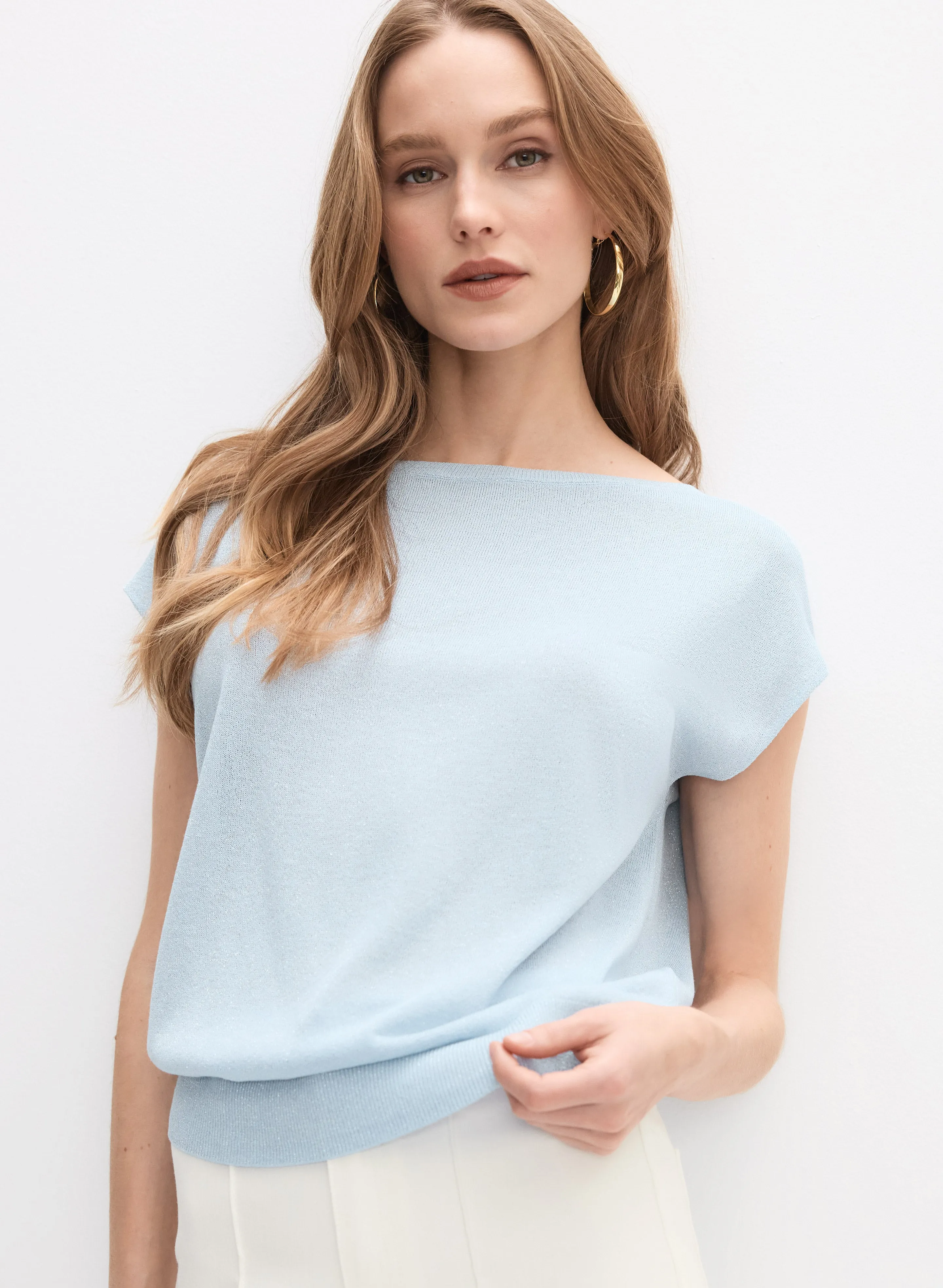 Melanie Lyne Lurex Knit Pullover Melanie Lyne Lurex Knit Pullover - Image 1