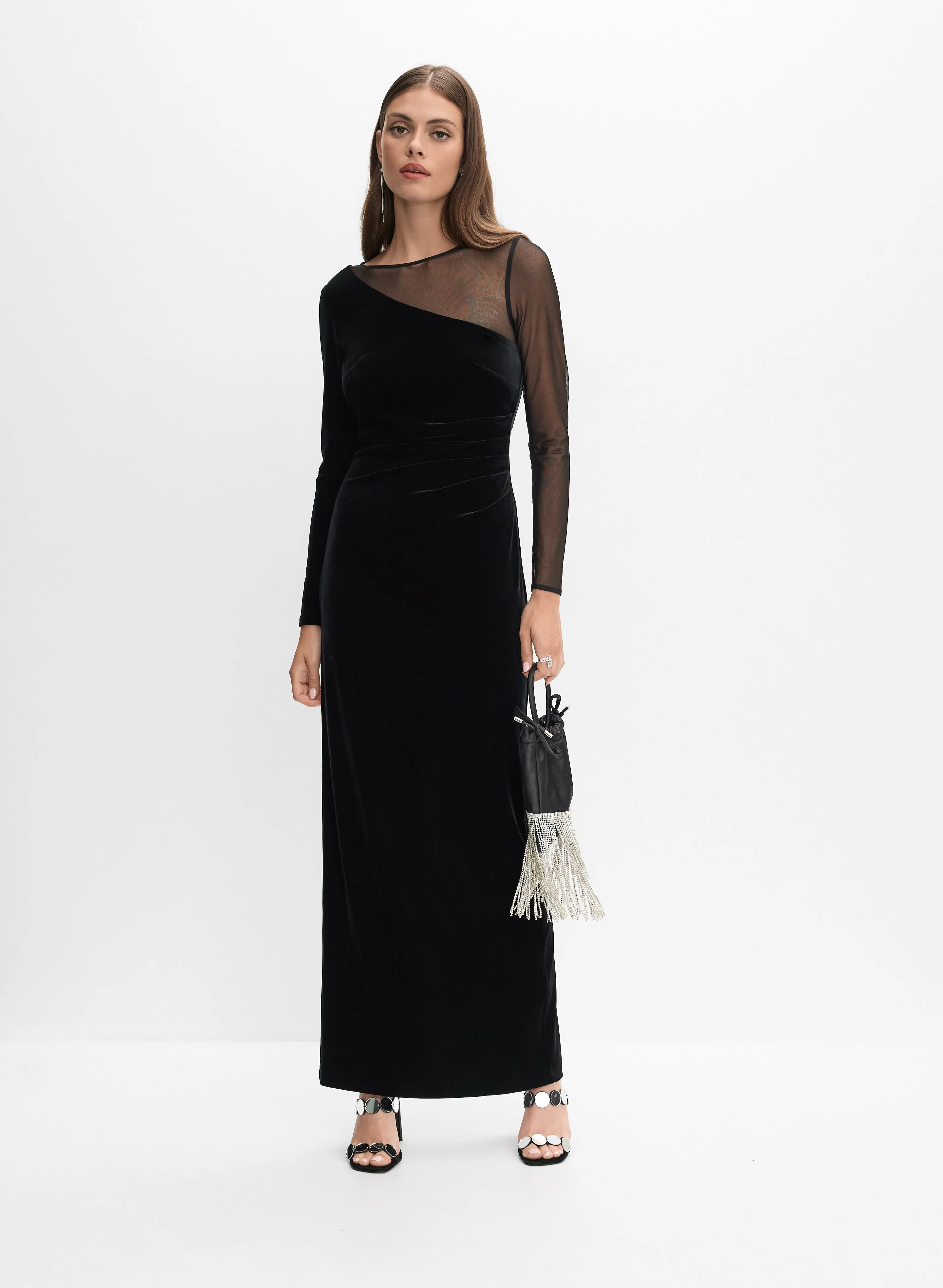 Melanie Lyne BA Nites - Mesh & Velvet Dress Melanie Lyne BA Nites - Mesh & Velvet Dress - Image 1