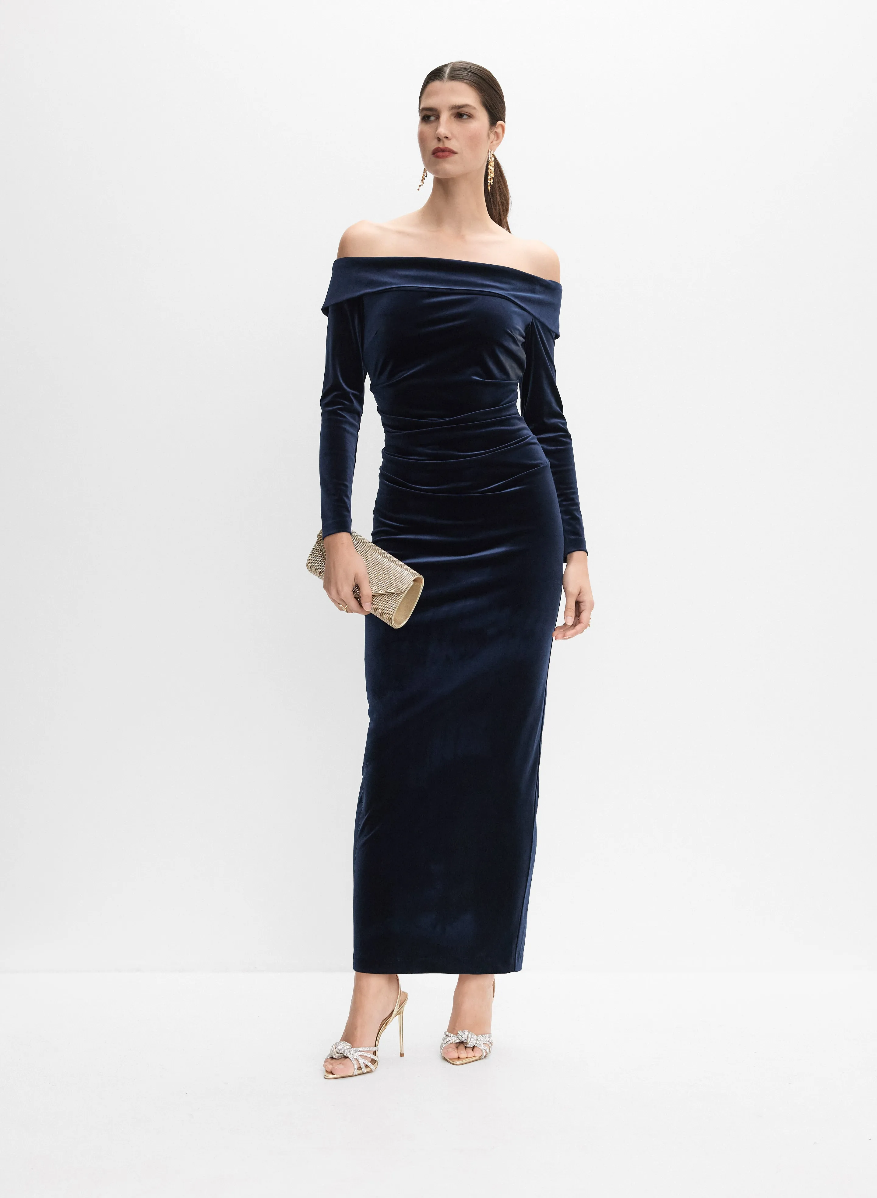 Melanie Lyne Velvet Midi Dress Melanie Lyne Velvet Midi Dress - Image 1
