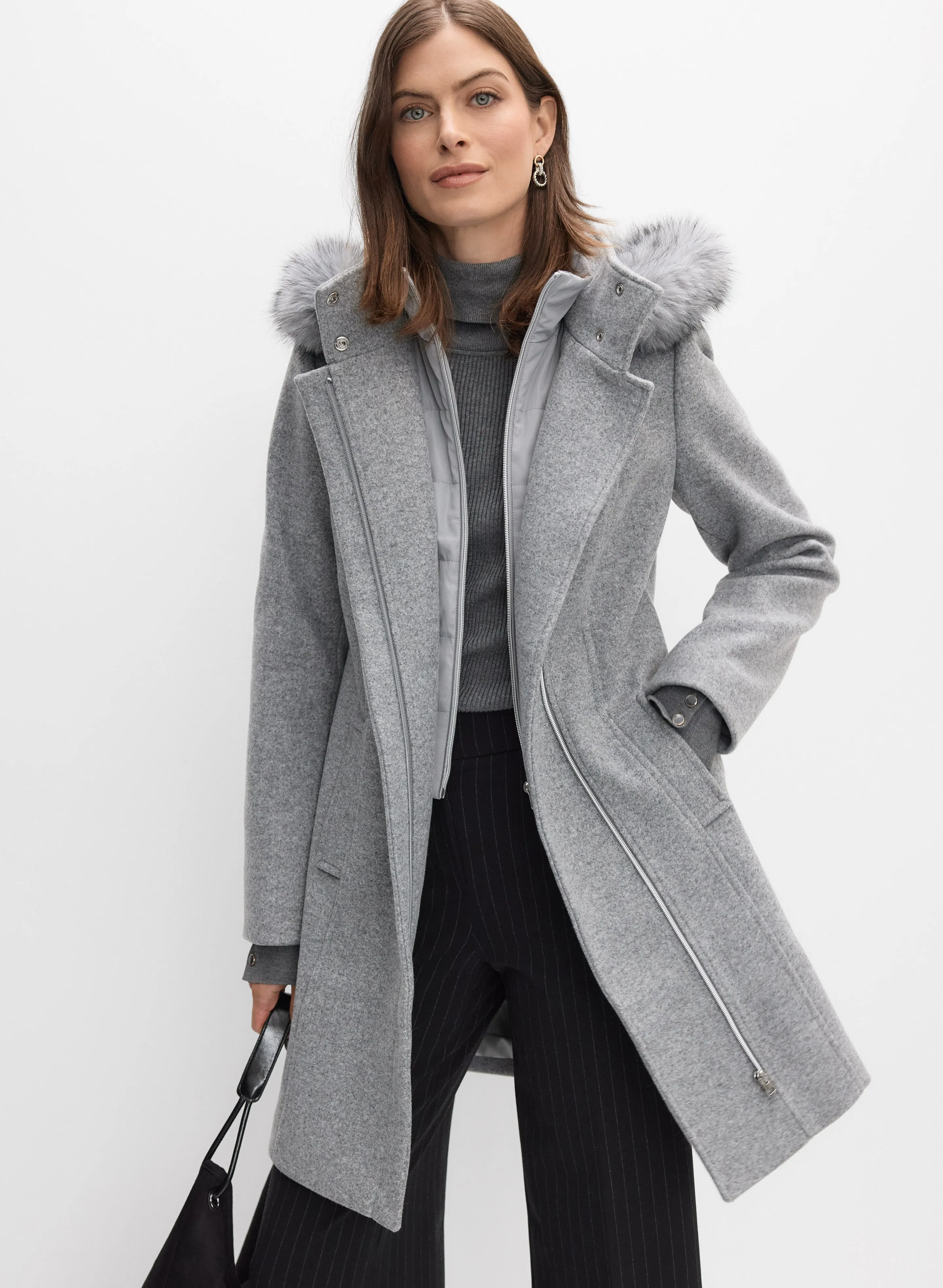 Melanie Lyne Hooded Stretch-Wool Coat Melanie Lyne Hooded Stretch-Wool Coat - Image 1