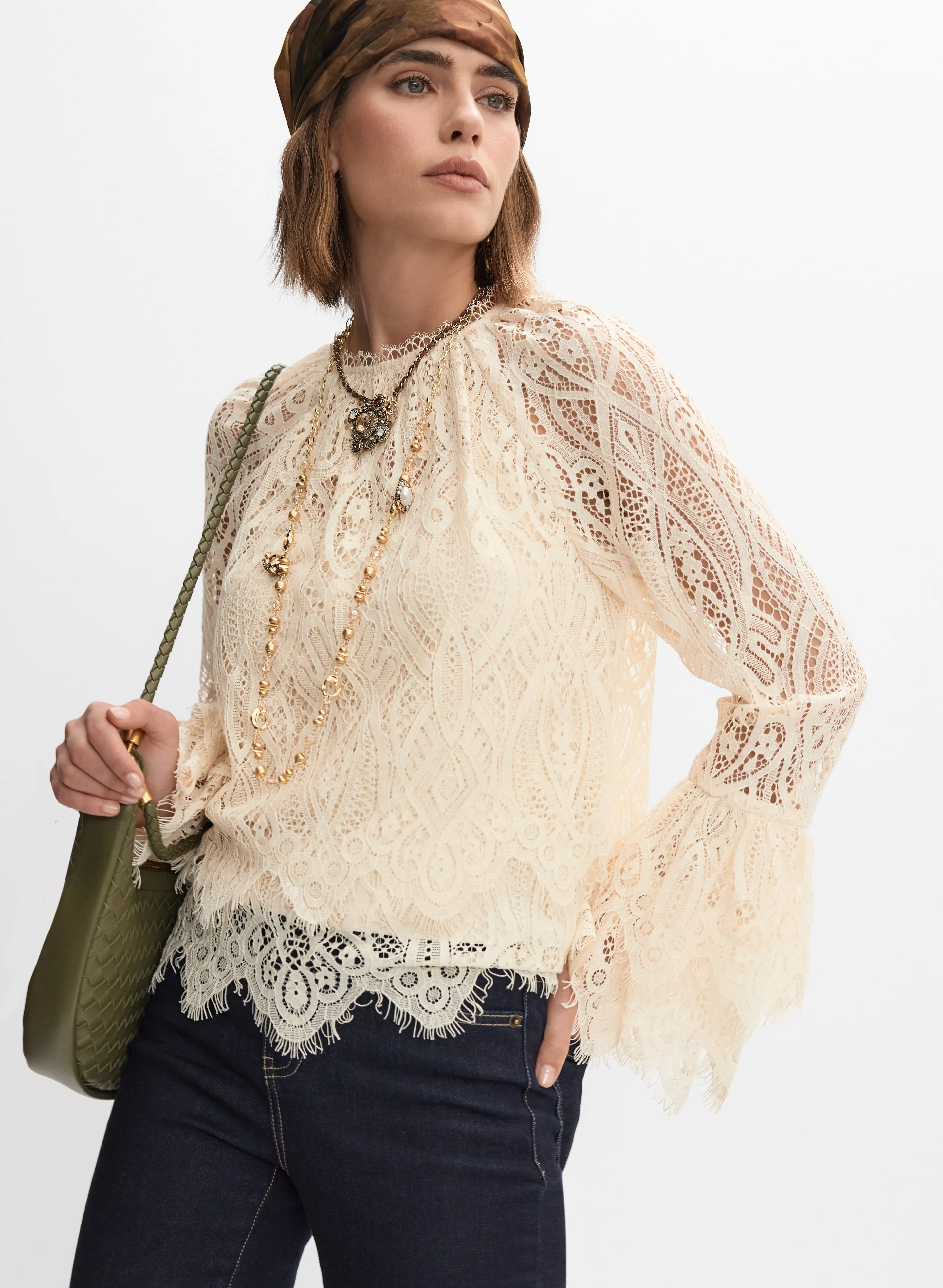 Melanie Lyne Tiered Lace Blouse Melanie Lyne Tiered Lace Blouse - Image 1