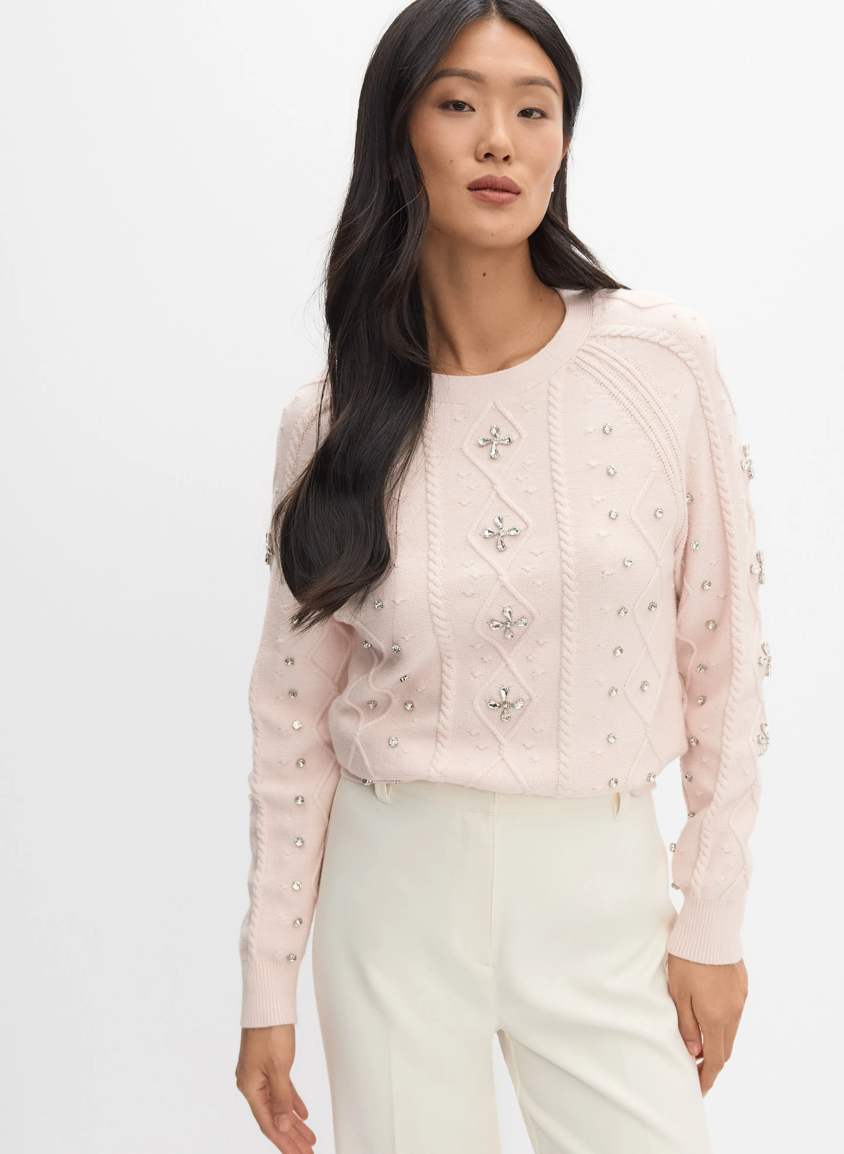 Melanie Lyne Rhinestone Knit Pullover Melanie Lyne Rhinestone Knit Pullover - Image 1