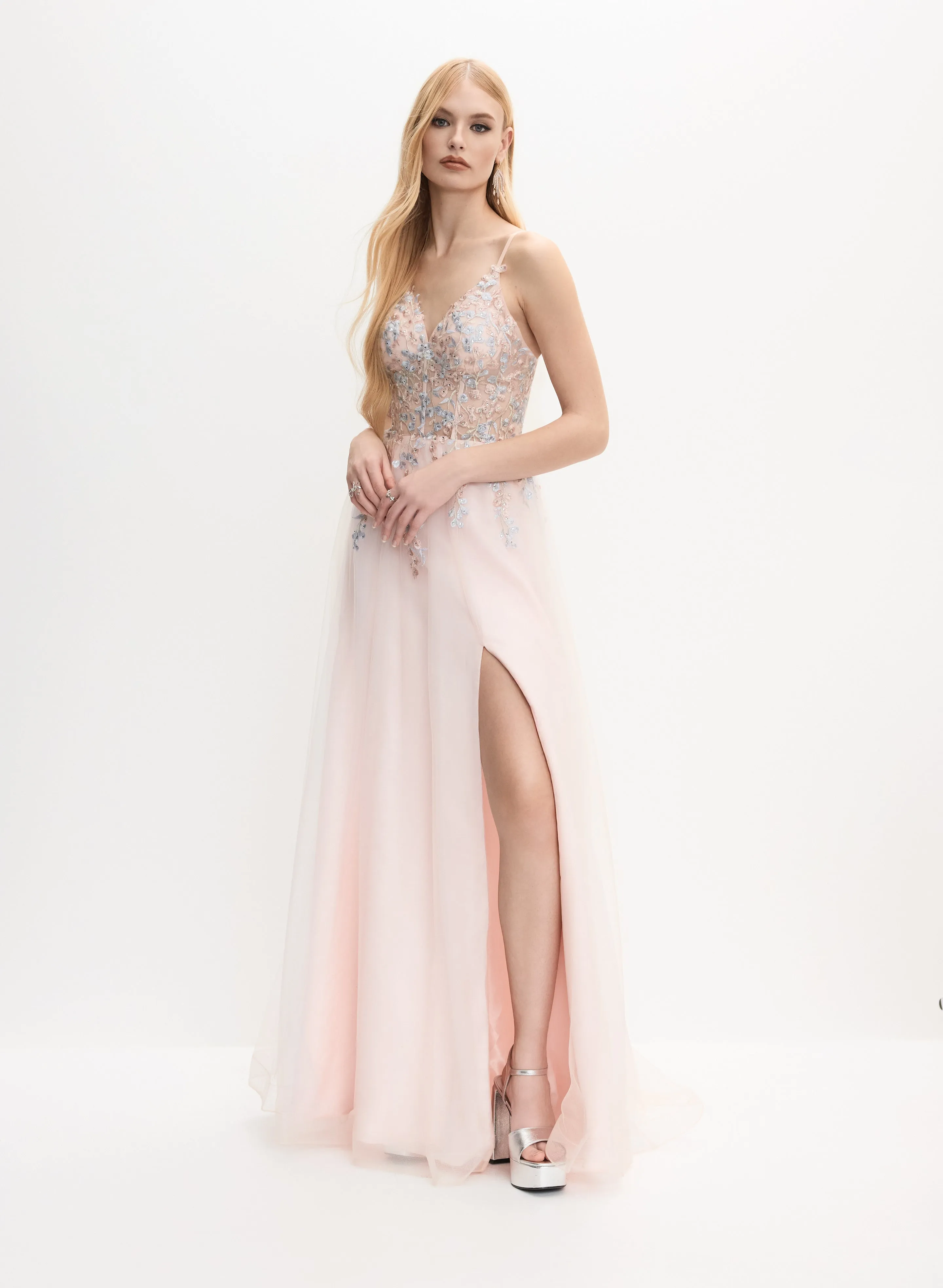 Melanie Lyne Beaded Floral Embroidered Dress Melanie Lyne Beaded Floral Embroidered Dress - Image 1