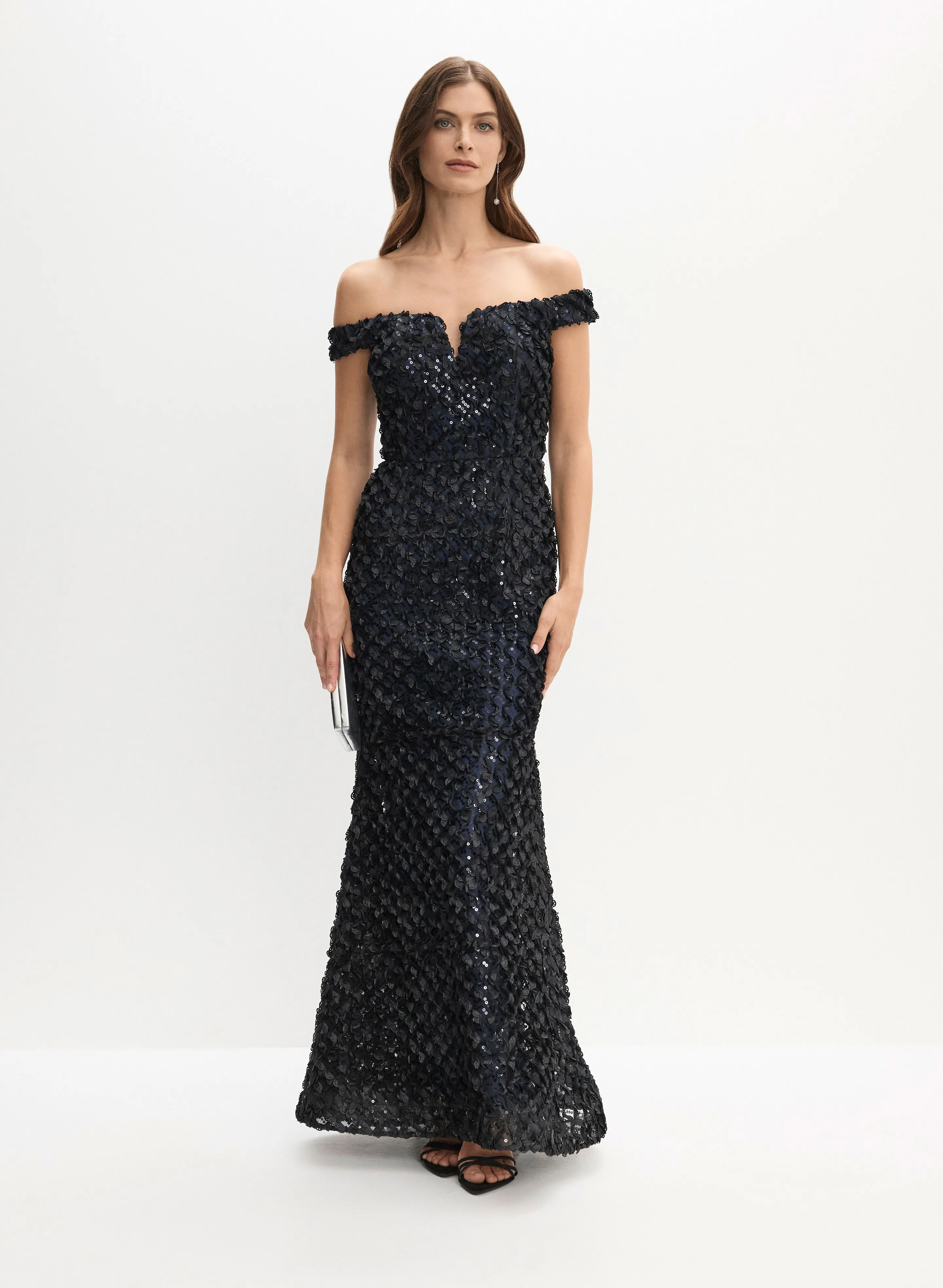 Melanie Lyne BA Nites - Floral Detail Maxi Gown Melanie Lyne BA Nites - Floral Detail Maxi Gown - Image 1