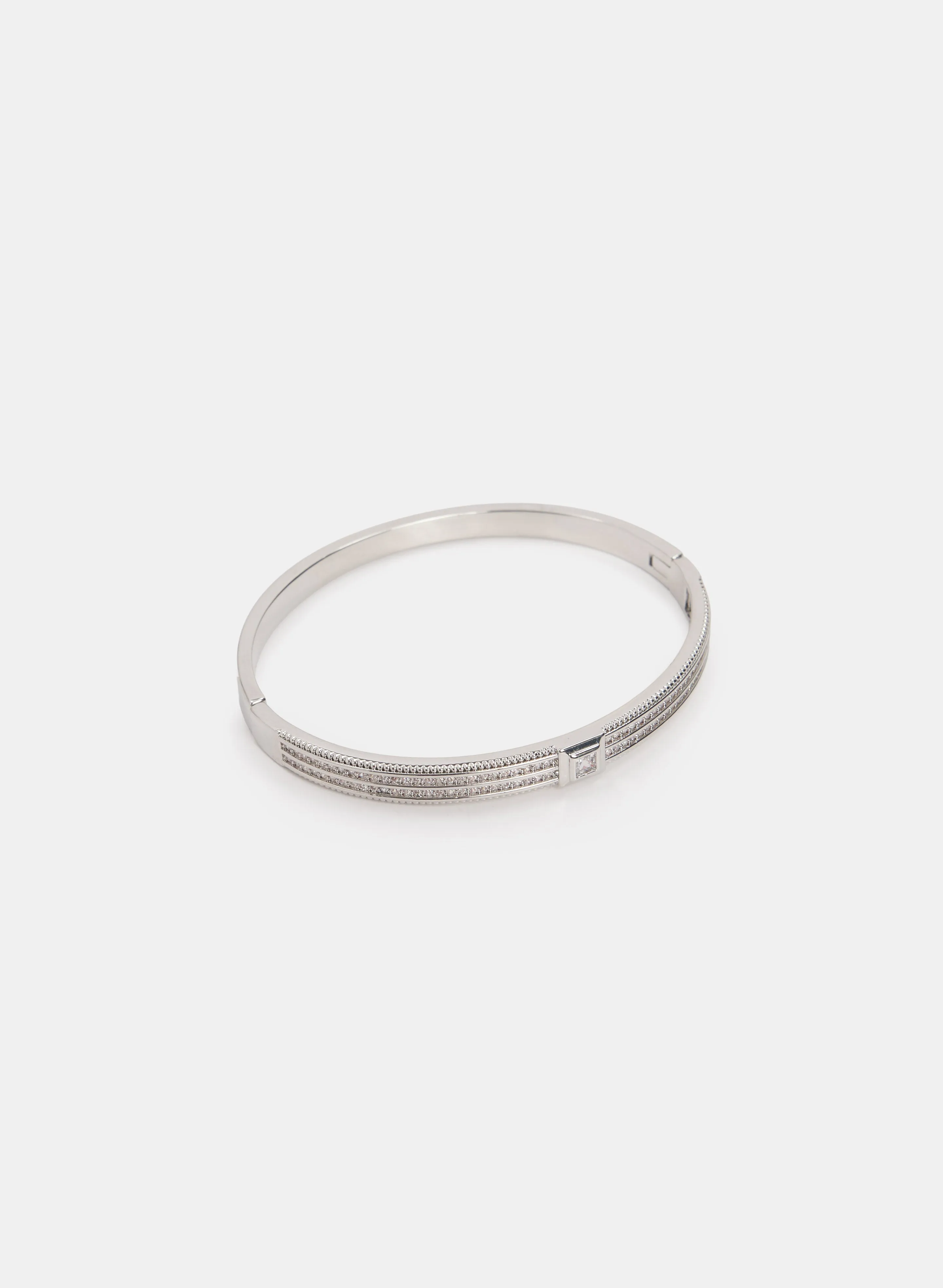 Melanie Lyne Crystal & Stone Bangle Bracelet Melanie Lyne Crystal & Stone Bangle Bracelet - Image 1