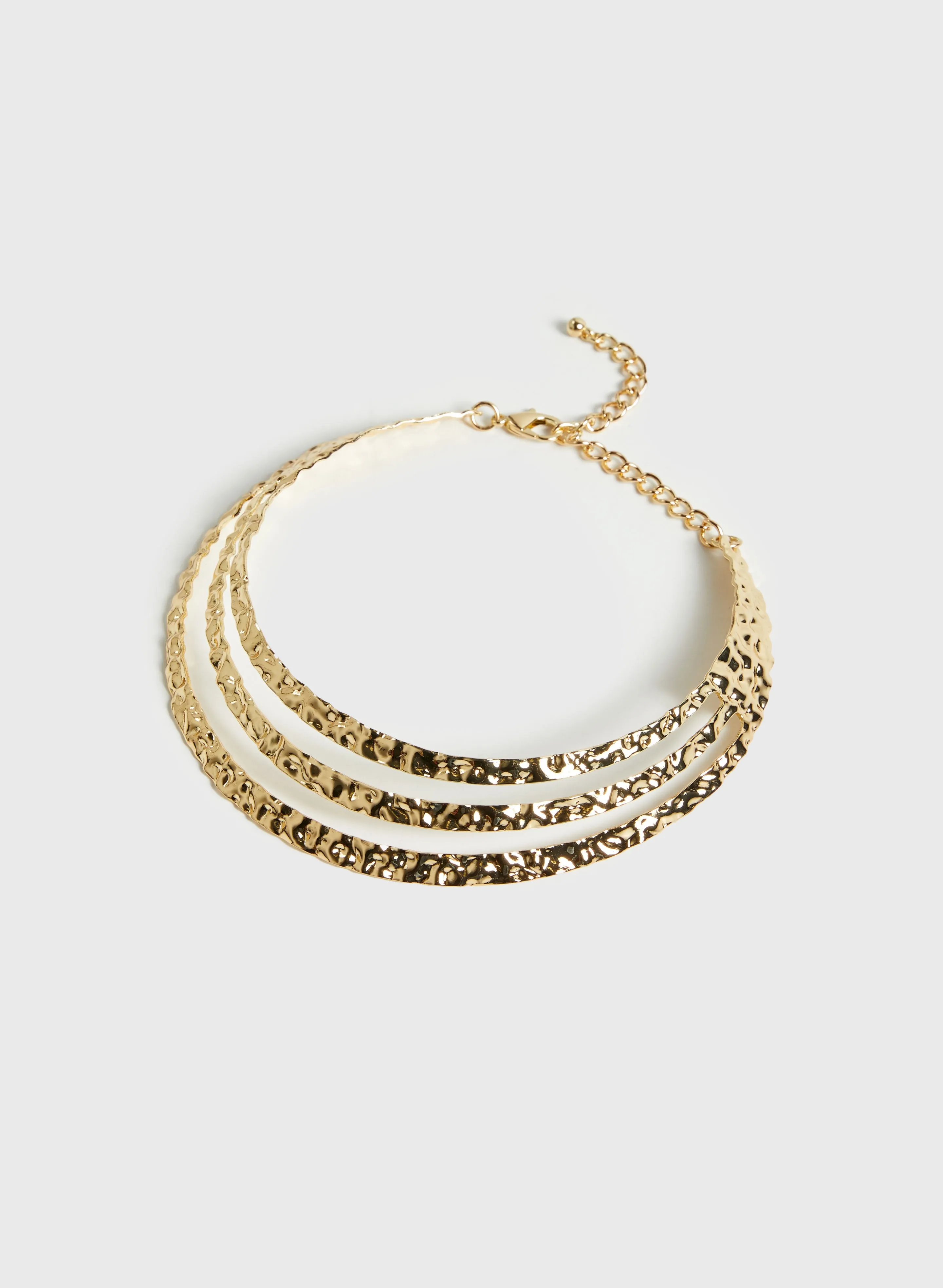 Melanie Lyne Hammered Effect Multi-Row Necklace Melanie Lyne Hammered Effect Multi-Row Necklace - Image 1