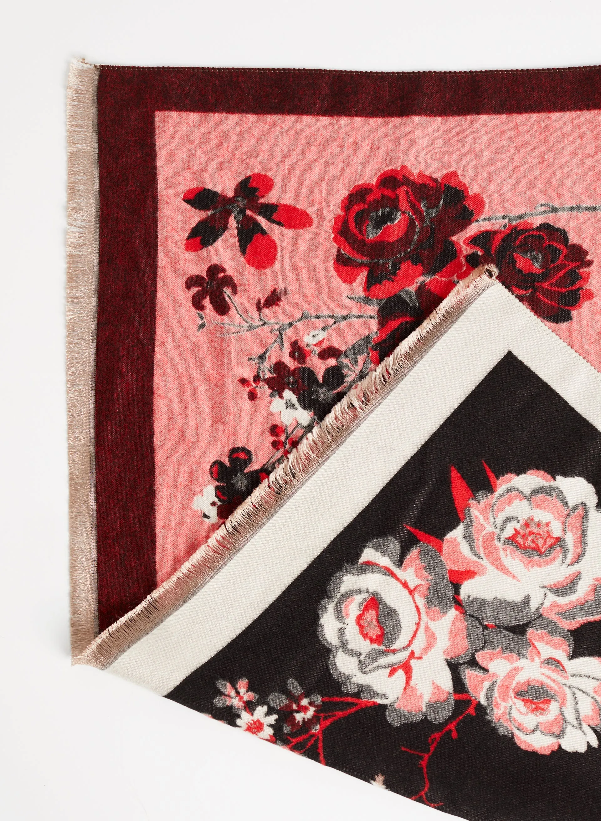 Melanie Lyne Floral Motif Reversible Jacquard Scarf Melanie Lyne Floral Motif Reversible Jacquard Scarf - Image 1