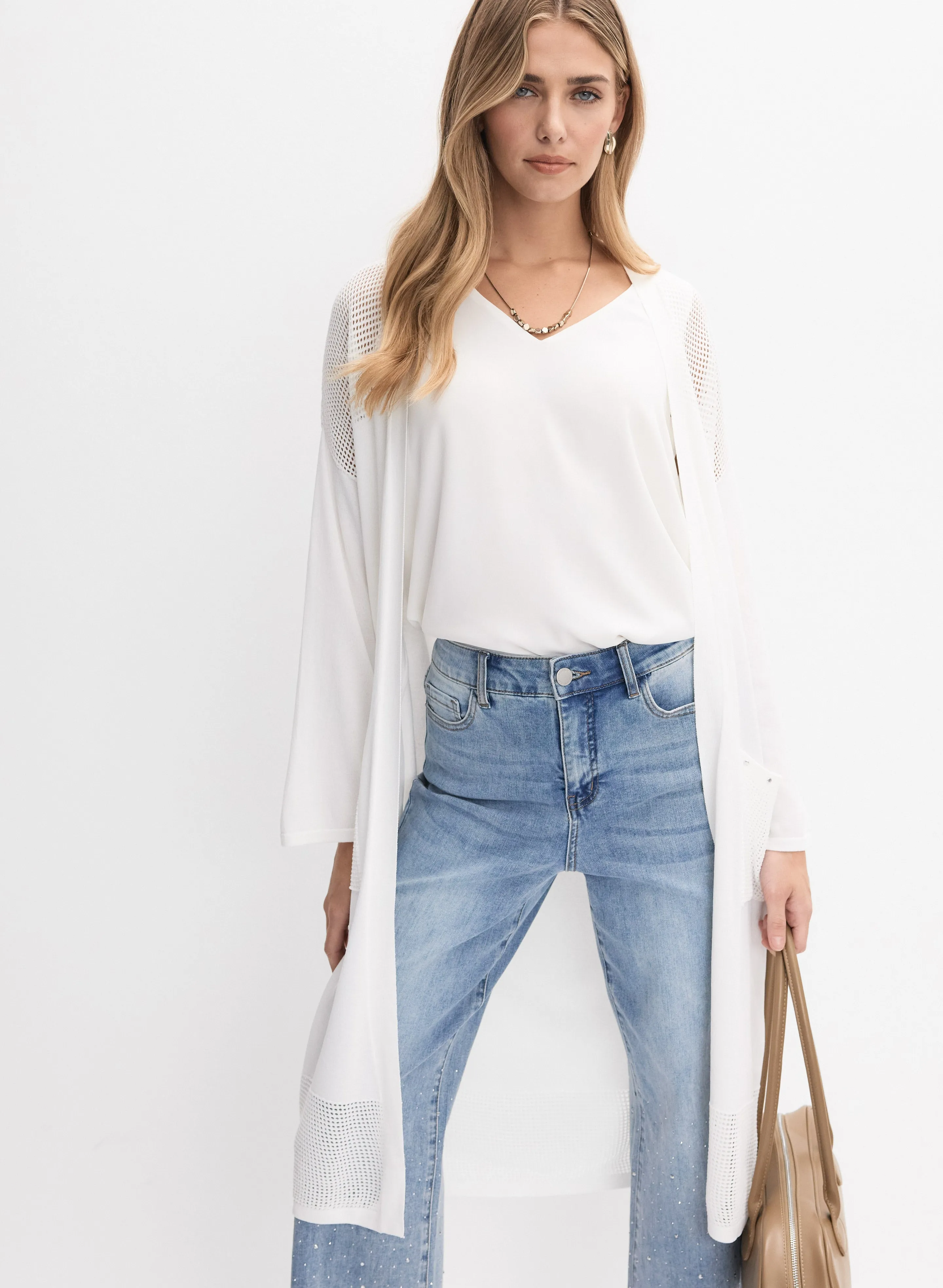 Melanie Lyne Joseph Ribkoff - Mesh Detail Cardigan Melanie Lyne Joseph Ribkoff - Mesh Detail Cardigan - Image 1